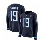 Women's Nike Tennessee Titans #19 Tajae Sharpe Limited Navy Blue Therma Long Sleeve NFL Jersey