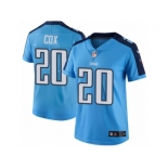 Women's Nike Tennessee Titans #20 Perrish Cox Limited Light Blue Rush NFL Jersey