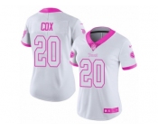 Women's Nike Tennessee Titans #20 Perrish Cox Limited White Pink Rush Fashion NFL Jersey