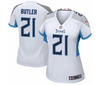 Women's Nike Tennessee Titans #21 Malcolm Butler Game White NFL Jersey