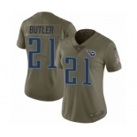 Women's Nike Tennessee Titans #21 Malcolm Butler Limited Olive 2017 Salute to Service NFL Jersey