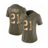 Women's Nike Tennessee Titans #21 Malcolm Butler Limited Olive Gold 2017 Salute to Service NFL Jersey