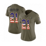 Women's Nike Tennessee Titans #21 Malcolm Butler Limited Olive USA Flag 2017 Salute to Service NFL Jersey