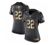 Women's Nike Tennessee Titans #22 Derrick Henry Limited Black Gold Salute to Service NFL Jersey