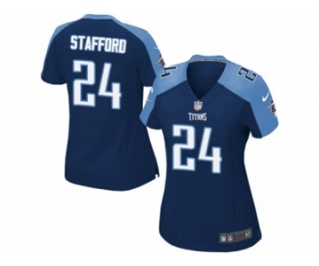 Women's Nike Tennessee Titans #24 Daimion Stafford Limited Navy Blue Alternate NFL Jersey