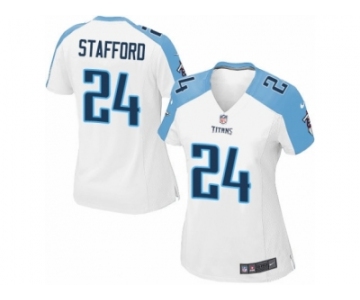 Women's Nike Tennessee Titans #24 Daimion Stafford Limited White NFL Jersey