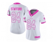 Women's Nike Tennessee Titans #24 Daimion Stafford Limited White Pink Rush Fashion NFL Jersey