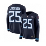 Women's Nike Tennessee Titans #25 Adoree' Jackson Limited Navy Blue Therma Long Sleeve NFL Jersey