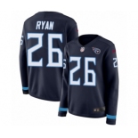 Women's Nike Tennessee Titans #26 Logan Ryan Limited Navy Blue Therma Long Sleeve NFL Jersey