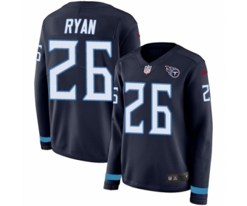 Women's Nike Tennessee Titans #26 Logan Ryan Limited Navy Blue Therma Long Sleeve NFL Jersey