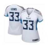 Women's Nike Tennessee Titans #33 Dion Lewis Game White NFL Jersey