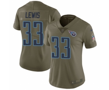 Women's Nike Tennessee Titans #33 Dion Lewis Limited Olive 2017 Salute to Service NFL Jersey