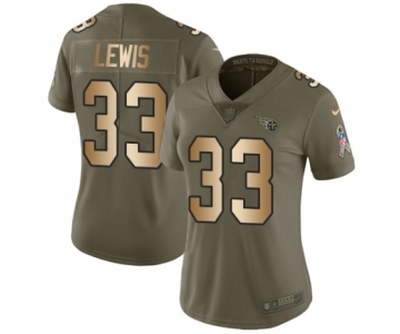 Women's Nike Tennessee Titans #33 Dion Lewis Limited Olive Gold 2017 Salute to Service NFL Jersey