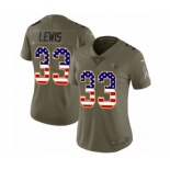 Women's Nike Tennessee Titans #33 Dion Lewis Limited Olive USA Flag 2017 Salute to Service NFL Jersey