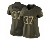 Women's Nike Tennessee Titans #37 Johnathan Cyprien Limited Green Salute to Service NFL Jersey