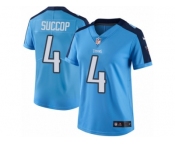 Women's Nike Tennessee Titans #4 Ryan Succop Limited Light Blue Rush NFL Jersey