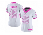 Women's Nike Tennessee Titans #45 Jalston Fowler Limited White Pink Rush Fashion NFL Jersey