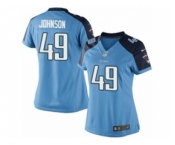 Women's Nike Tennessee Titans #49 Rashad Johnson Limited Light Blue Team Color NFL Jersey