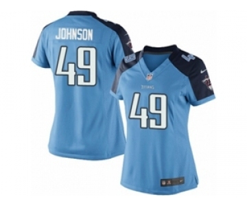 Women's Nike Tennessee Titans #49 Rashad Johnson Limited Light Blue Team Color NFL Jersey