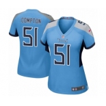 Women's Nike Tennessee Titans #51 Will Compton Game Light Blue Alternate NFL Jersey