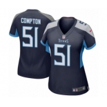 Women's Nike Tennessee Titans #51 Will Compton Game Navy Blue Team Color NFL Jersey