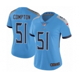 Women's Nike Tennessee Titans #51 Will Compton Light Blue Alternate Vapor Untouchable Elite Player NFL Jersey