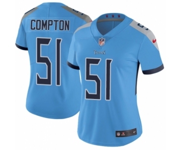 Women's Nike Tennessee Titans #51 Will Compton Light Blue Alternate Vapor Untouchable Elite Player NFL Jersey