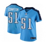 Women's Nike Tennessee Titans #51 Will Compton Limited Light Blue Rush Vapor Untouchable NFL Jersey