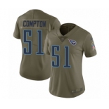 Women's Nike Tennessee Titans #51 Will Compton Limited Olive 2017 Salute to Service NFL Jersey