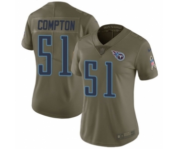 Women's Nike Tennessee Titans #51 Will Compton Limited Olive 2017 Salute to Service NFL Jersey