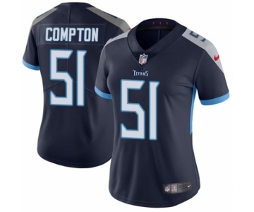 Women's Nike Tennessee Titans #51 Will Compton Navy Blue Team Color Vapor Untouchable Elite Player NFL Jersey