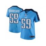 Women's Nike Tennessee Titans #59 Wesley Woodyard Limited Light Blue Rush NFL Jersey