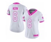 Women's Nike Tennessee Titans #6 Brett Kern Limited White Pink Rush Fashion NFL Jersey