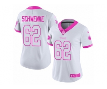 Women's Nike Tennessee Titans #62 Brian Schwenke Limited White Pink Rush Fashion NFL Jersey