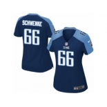 Women's Nike Tennessee Titans #66 Brian Schwenke Game Navy Blue Alternate NFL Jersey