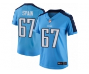 Women's Nike Tennessee Titans #67 Quinton Spain Limited Light Blue Rush NFL Jersey