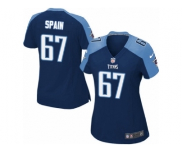 Women's Nike Tennessee Titans #67 Quinton Spain Limited Navy Blue Alternate NFL Jersey