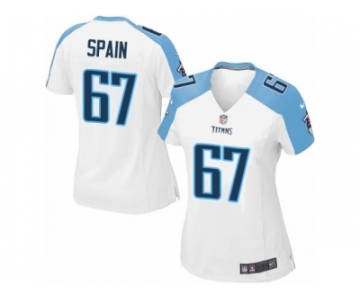 Women's Nike Tennessee Titans #67 Quinton Spain Limited White NFL Jersey