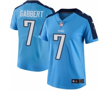 Women's Nike Tennessee Titans #7 Blaine Gabbert Limited Light Blue Rush Vapor Untouchable NFL Jersey