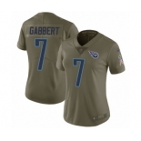 Women's Nike Tennessee Titans #7 Blaine Gabbert Limited Olive 2017 Salute to Service NFL Jersey