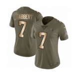 Women's Nike Tennessee Titans #7 Blaine Gabbert Limited Olive Gold 2017 Salute to Service NFL Jersey