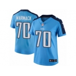 Women's Nike Tennessee Titans #70 Chance Warmack Limited Light Blue Rush NFL Jersey