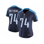 Women's Nike Tennessee Titans #74 Bruce Matthews Vapor Untouchable Limited Navy Blue Alternate NFL Jersey