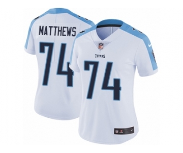 Women's Nike Tennessee Titans #74 Bruce Matthews Vapor Untouchable Limited White NFL Jersey