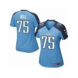 Women's Nike Tennessee Titans #75 Byron Bell Game Light Blue Team Color NFL Jersey