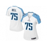 Women's Nike Tennessee Titans #75 Byron Bell Game White NFL Jersey