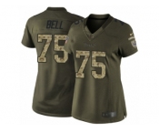 Women's Nike Tennessee Titans #75 Byron Bell Limited Green Salute to Service NFL Jersey