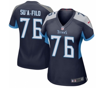 Women's Nike Tennessee Titans #76 Xavier Su'a-Filo Game Navy Blue Team Color NFL Jersey