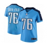 Women's Nike Tennessee Titans #76 Xavier Su'a-Filo Limited Light Blue Rush Vapor Untouchable NFL Jersey