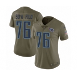 Women's Nike Tennessee Titans #76 Xavier Su'a-Filo Limited Olive 2017 Salute to Service NFL Jersey